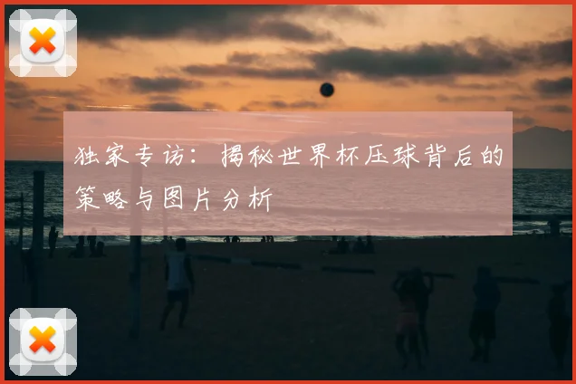 独家专访：揭秘世界杯压球背后的策略与图片分析